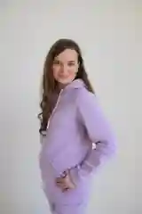Лавандовый спортивное худи с начесом, толстовка женская мужская