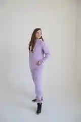 Лавандовый спортивное худи с начесом, толстовка женская мужская
