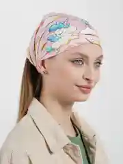 Розовый косынка на резинке детская, косынка летняя