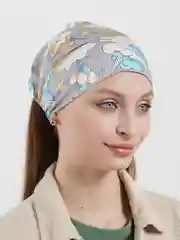 Серый косынка на резинке детская, косынка летняя
