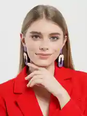 Фиолетовый серьги гвоздики