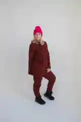 Бордовый утепленные спортивные джоггеры-штаны, для мужчин для женщин, унисекс