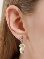 Серебряный серьги подвески с фианитами