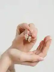 Серебряный серьги подвески с фианитами