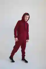 Бордовый утепленные спортивные джоггеры-штаны, для мужчин для женщин, унисекс
