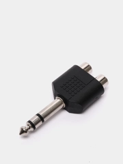 Аудио переходник гнездо тюльпаны 2RCA на джек 6.3 мм