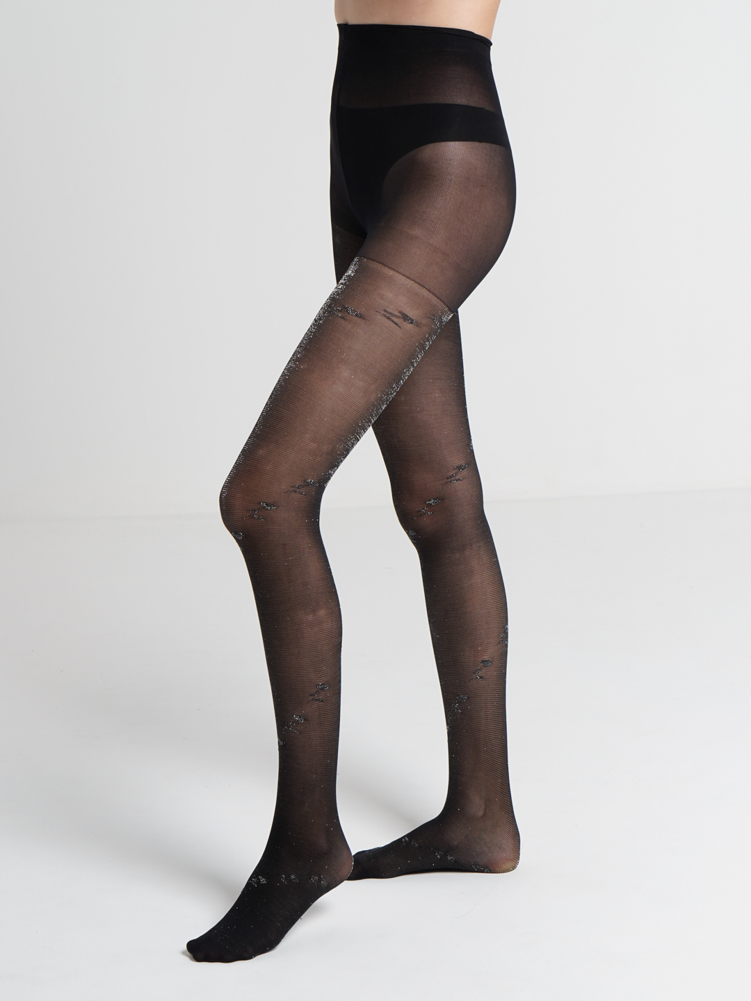 Женские колготки блестящие с люрексом черные (40-46) купить по цене 220 ₽ в  интернет-магазине KazanExpress