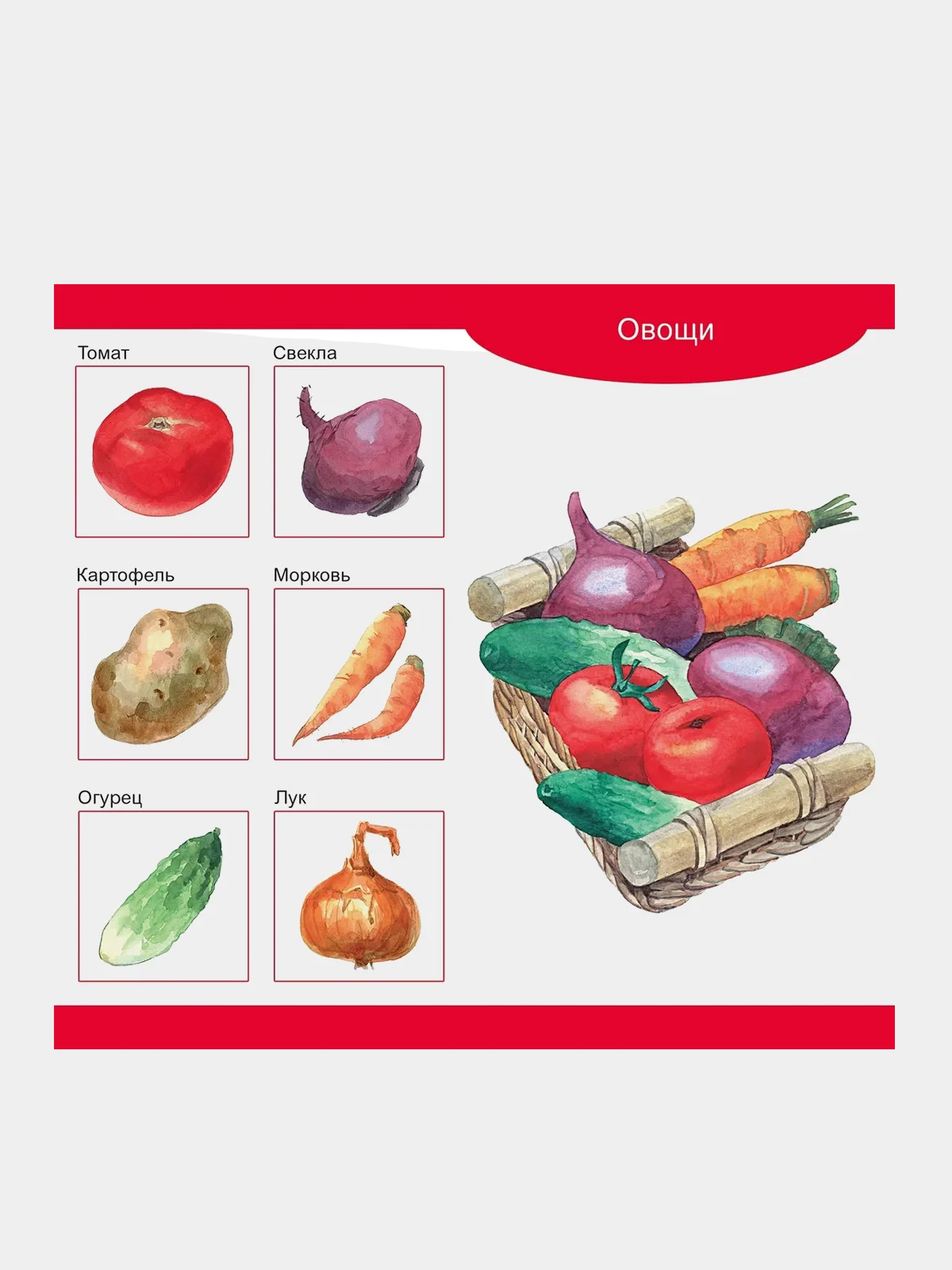 Деревянное лото Собирай-ка: овощи, фрукты, грибы, цветы