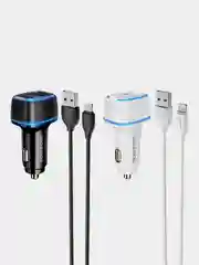 Белый автомобильное зарядное устройство Borofone BZ14 Max (2xUSB, 2.4А, 12W)