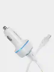 Белый автомобильное зарядное устройство Borofone BZ14 Max (2xUSB, 2.4А, 12W)