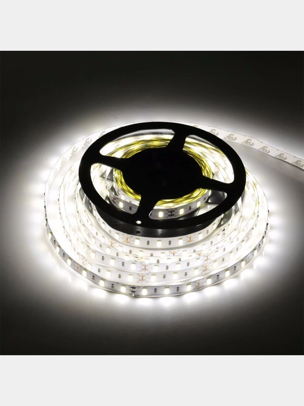 Светодиодная лента SMD 5050, 300 Led, IP65, 12V, дневной белый 4000К, длина 5 метров, 10мм