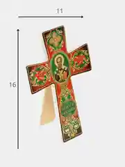 Багровый крест с подвесом из керамики 16 х 11 см