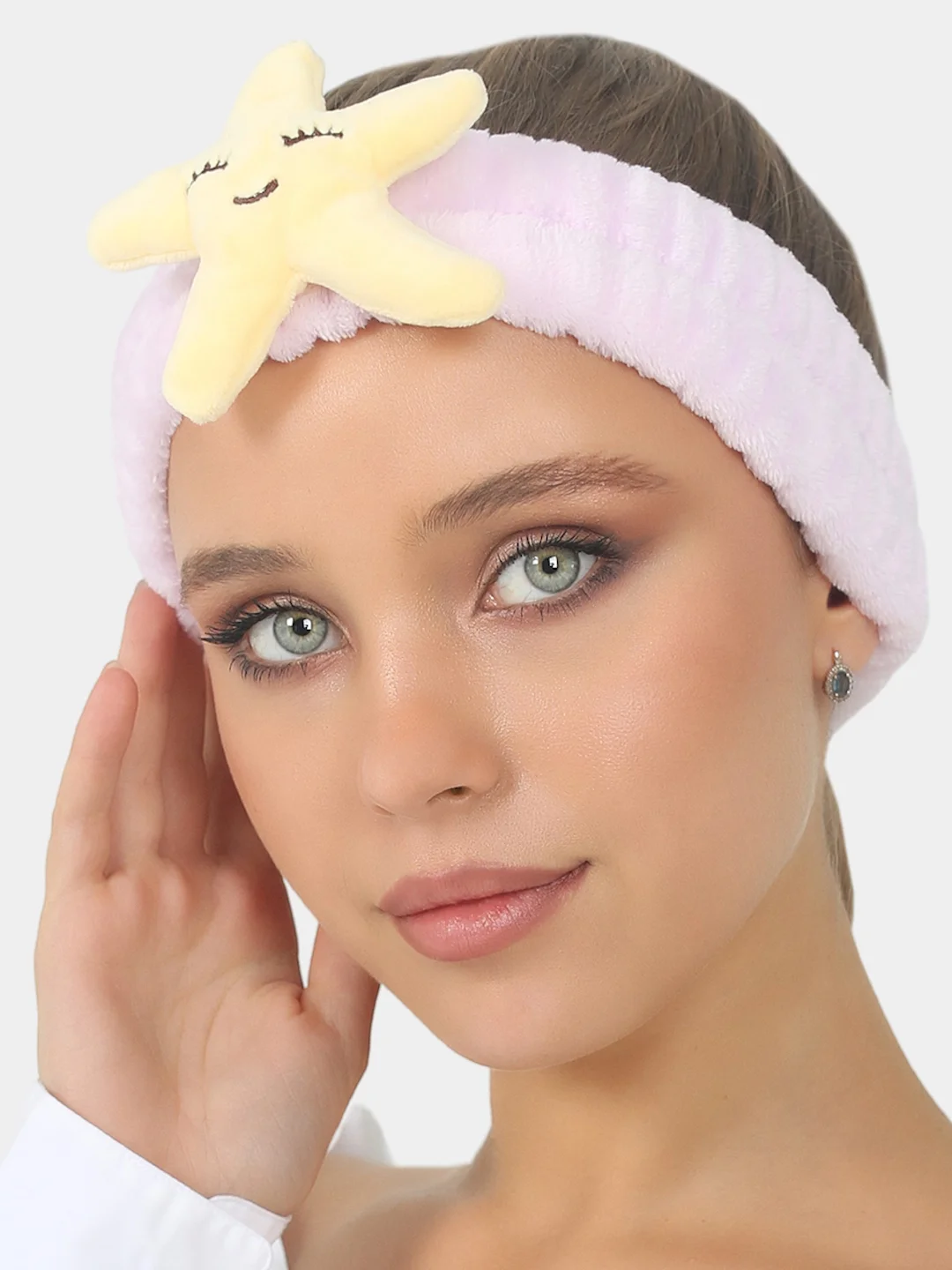 Конфетный beauty4life Повязка для волос, женская, косметическая "Звездочки"