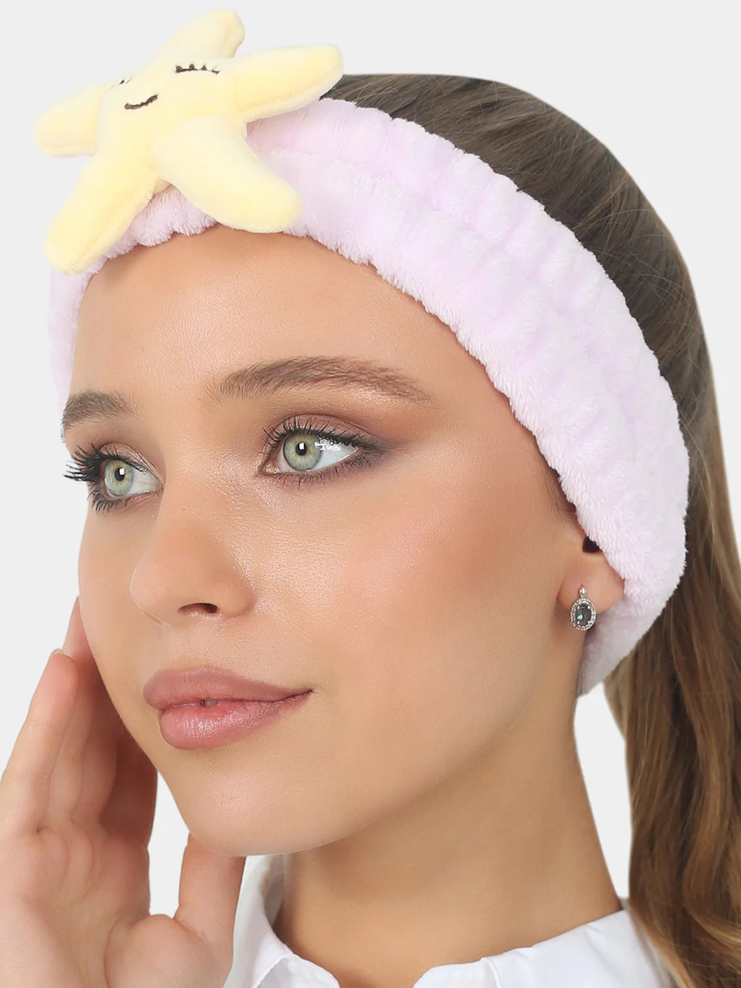 Конфетный beauty4life Повязка для волос, женская, косметическая "Звездочки"