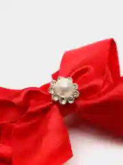 Красный бант для волос "Шарлиз" для девочки, 10 см, детские банты на резинке 2 шт