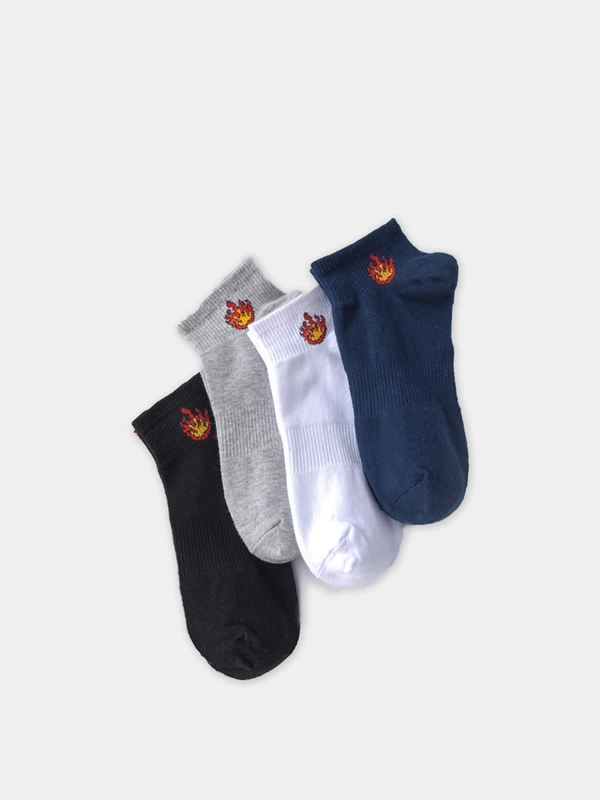 Носки женские с принтом "Fire" короткие, низкие