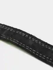 Черный ошейник для собак из натуральной кожи со светоотражающей лентой