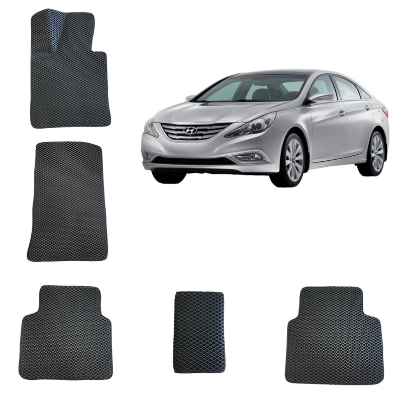 3-D Автомобильные EVA, ЭВА, ЕВА коврики для HYUNDAI SONATA 6 поколение / ХЕНДАЙ СОНАТА 6