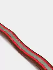 Коричневый ошейник для собак из натуральной кожи со светоотражающей лентой