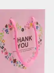Розовый подарочный бумажный пакет "Thank You"