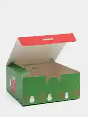 Зеленый новогодняя самосборная коробка Happy New Year