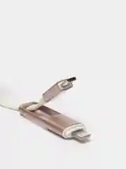 Серебряный автомобильное зарядное устройство с кабелем 3*USB