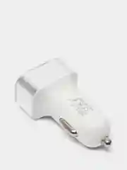 Серебряный автомобильное зарядное устройство с кабелем 3*USB