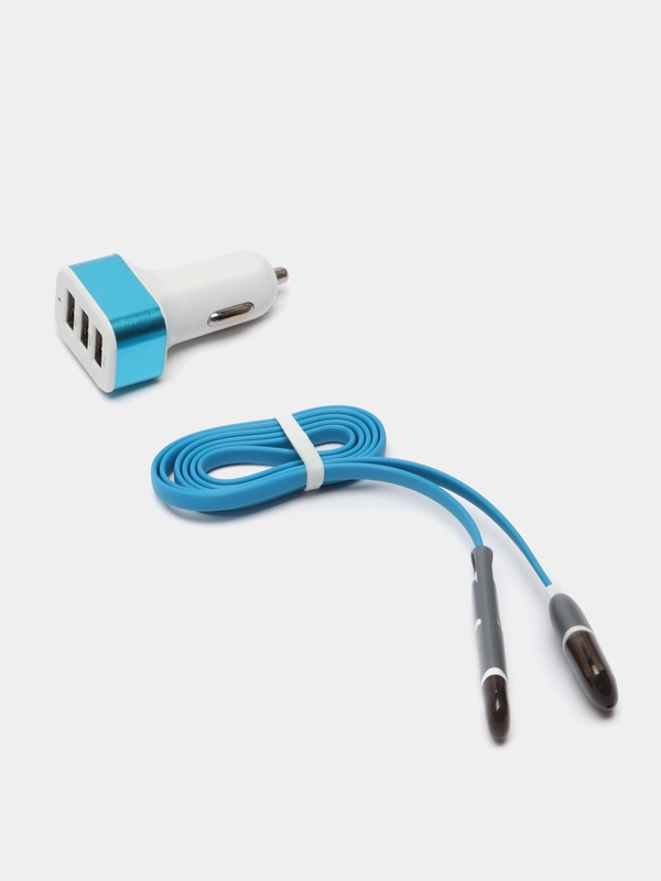 Автомобильное зарядное устройство с кабелем 3*USB