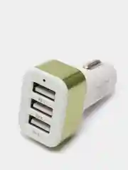 Золотой автомобильное зарядное устройство с кабелем 3*USB