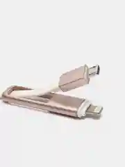 Золотой автомобильное зарядное устройство с кабелем 3*USB