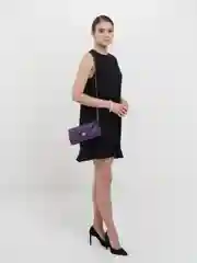 Клатч женский на цепочке, цвет фиолетовый
