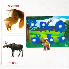 Игра на липучках "Изучаем мир лесных животных", методика Домана