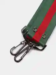 Ремень для сумки текстильный, фурнитура черненая, зеленый