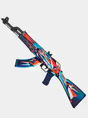 Деревянный автомат резинкострел АК-47 "Буйство Красок" КС ГО (AK-47 Point Disarray CS GO)