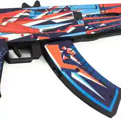 Красный деревянный автомат резинкострел АК-47 "Буйство Красок" КС ГО (AK-47 Point Disarray CS GO)