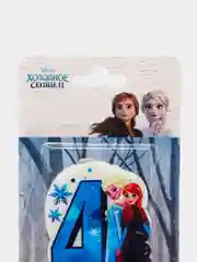Свеча в торт цифра Дисней 4 "С Днем Рождения", Холодное сердце