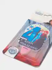 Свеча в торт цифра Дисней 4 "С Днем Рождения", Холодное сердце