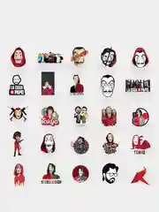 Наклейки-стикеры "Бумажный дом" или "La casa de papel" 50 шт
