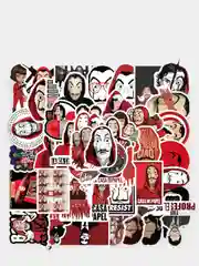 Наклейки-стикеры "Бумажный дом" или "La casa de papel" 50 шт