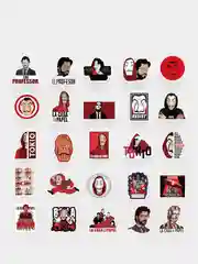 Наклейки-стикеры "Бумажный дом" или "La casa de papel" 50 шт