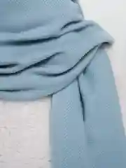 Синий меланж палантин однотонный, с кистями