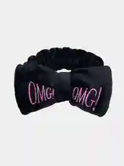 Черный бант-повязка на голову OMG, повязка для макияжа, супер мягкая повязка для умывания ОМГ