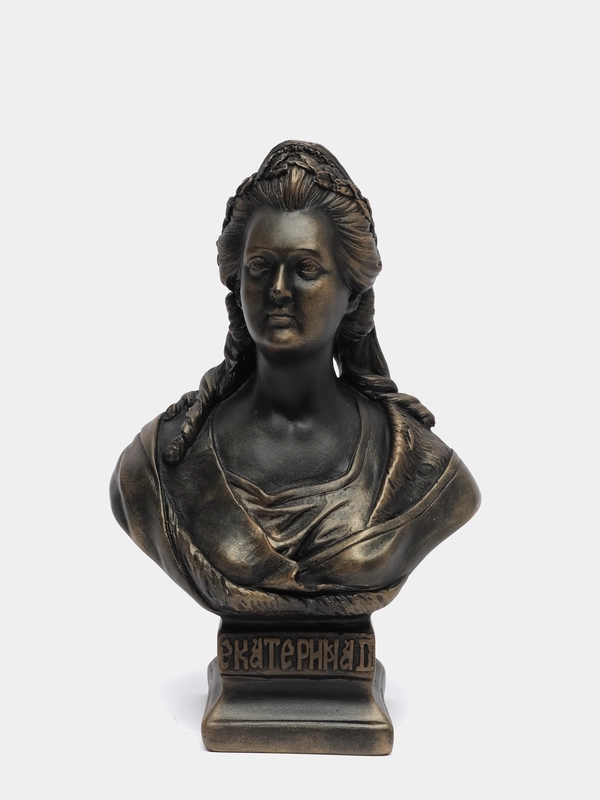 Бюст гипсовый Екатерина II, патина, высота 22 см