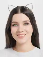 Золотой ободок с ушками кошки, ободок для волос металлический