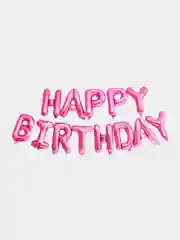 Розовый набор воздушных шаров "Happy Birthday"