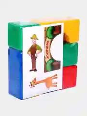 Алый игровой набор кубики Зоопарк. Конструктор Развивающая игра. Развитие ребенка 3+