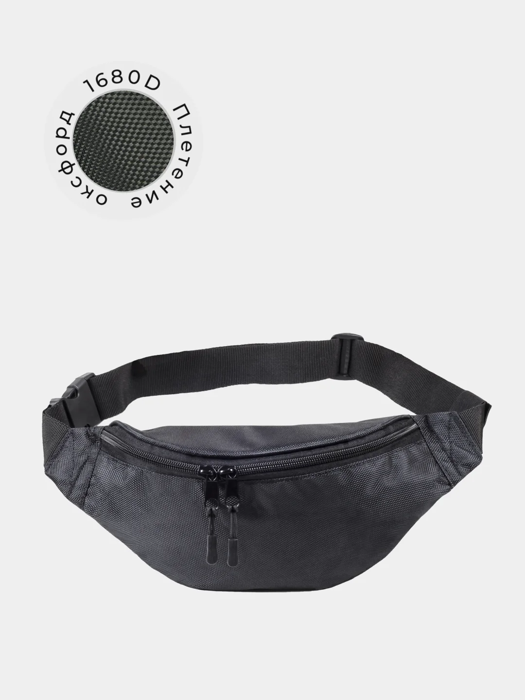 Черный сумка Поясная Kleymo Bananka Slim pattern, черная
