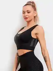 Черный спортивный женский костюм для фитнеса