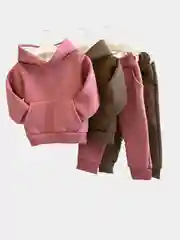 Зелёный хаки спортивный детский флисовый костюм