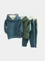 Зелёный хаки спортивный детский флисовый костюм